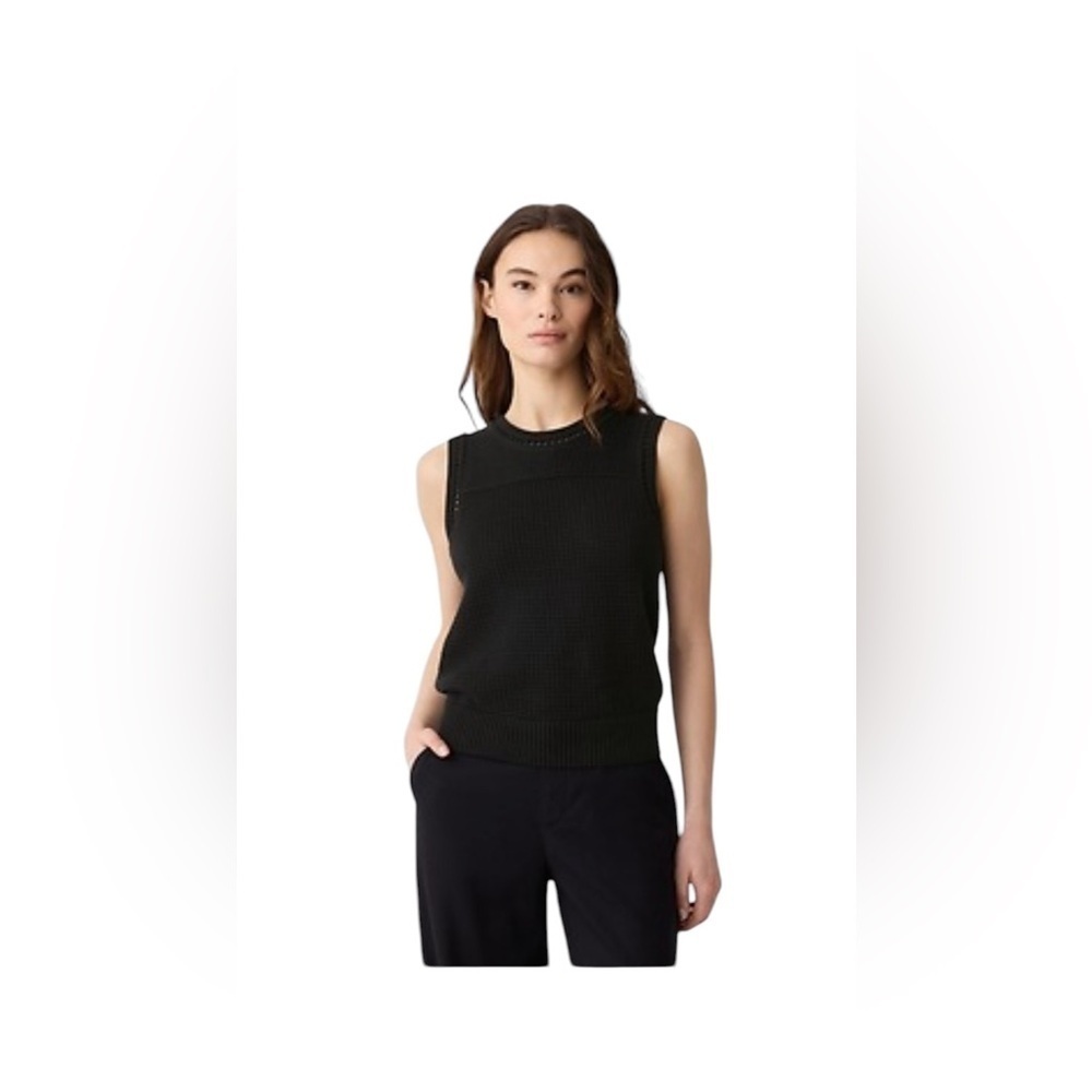Cable & Gauge Black Sleeveless Knit Sweater Tank Top | Size Small